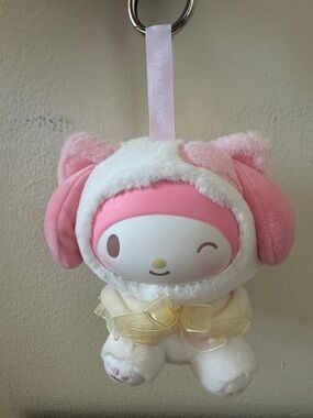 Miniso My Melody Plush Keychain - Pink & White